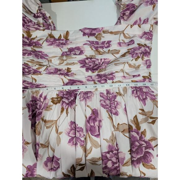 Abercrombie & Fitch Dress Womens Large Purple Emerson Puff Sleeve Midi NWT - Picture 8 of 11